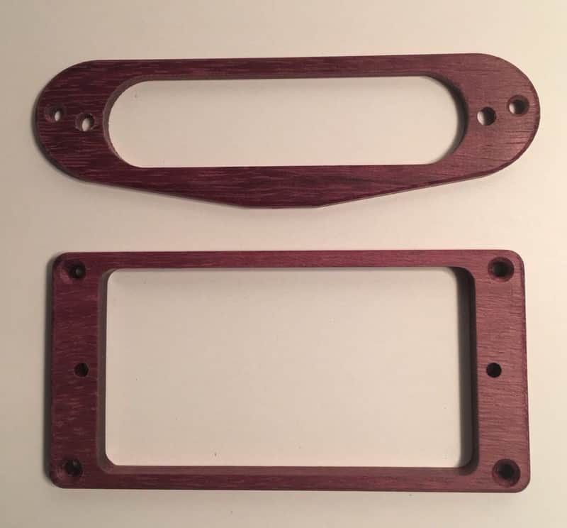 Guilford Purpleheart Flat H/S Humbucker Strat Pickup Ring Set-USA image 1