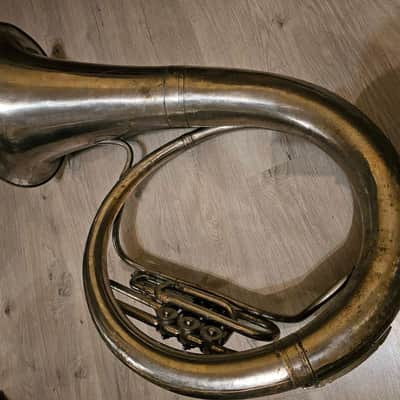 Helicon Eb Tuba Soviet 3 Valves Brass Pipe Wind Instrument Horn USSR Vintage and Rare image 5