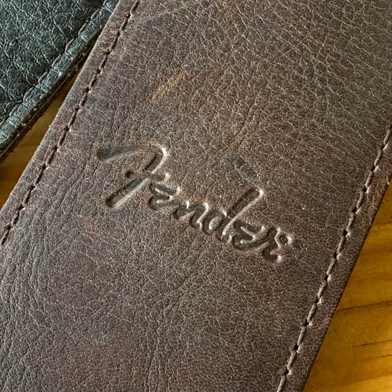 Fender 2-1/2" Baseball Glove Leather Guitar Strap - Dark Brown image 1