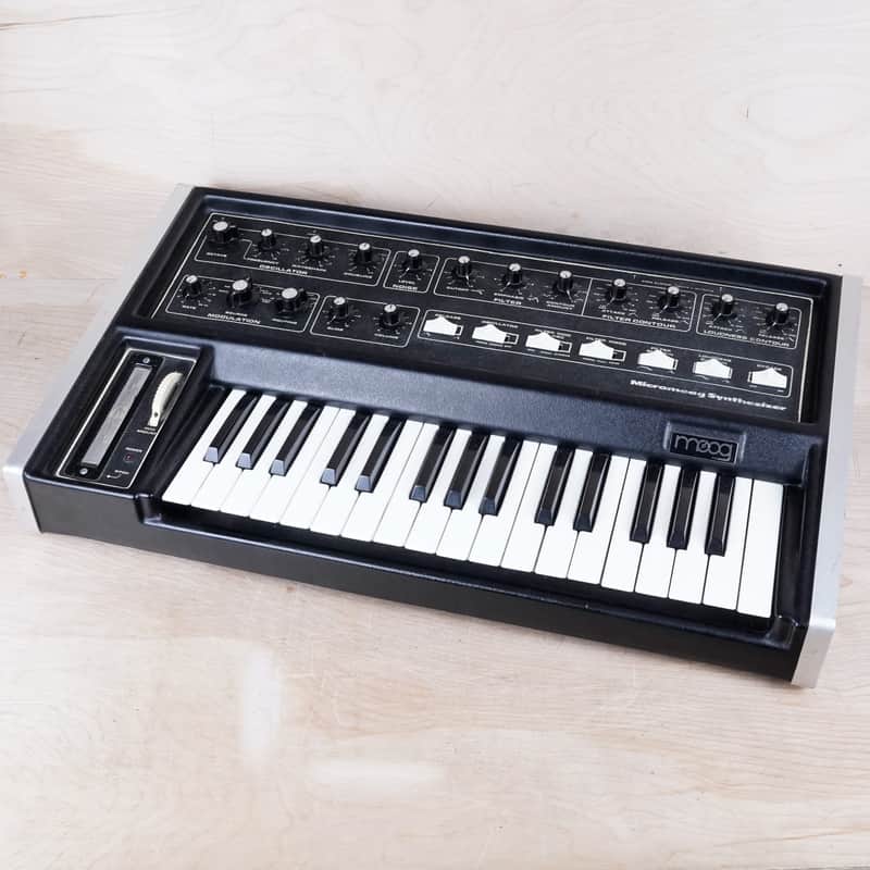 Moog MicroMoog 1975 Black Vintage 32-Key Monophonic Analog Synthesizer image 1