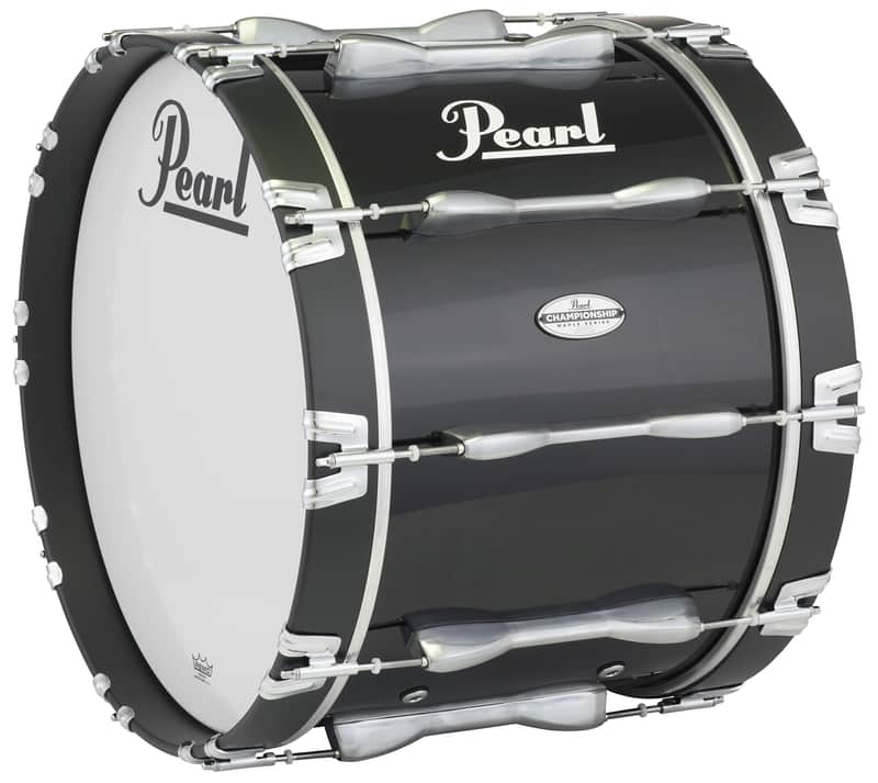 Pearl Championship Maple Marching Bass Drum 20x14 Inch Midnight Black image 1