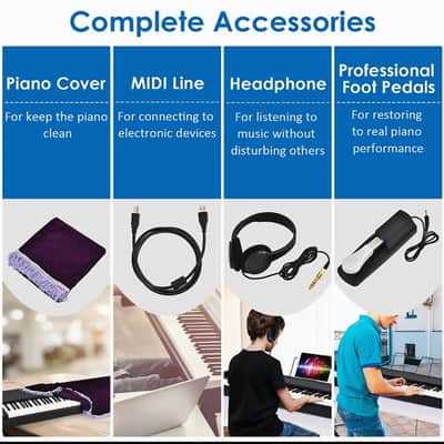 Other 88-Key Full Size Digital Piano Weighted Keyboard with Sustain Pedal 2024 - Black image 8