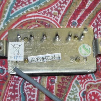 ONE new old stock very near A+ Epiphone ACPNHZCN-4 Alnico Classic Pro NECK, ZEBRA Humbucker, 7.75k Alnico V, solder connect, 4 conductor +screws, springs & wiring diagram (2023) part of Epiphone's Pro Series Line of Humbuckers (which is called ProBUCKER) image 22