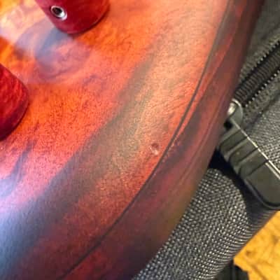 MTD 535-24, 2026 Model, Dark Cherry Sunburst, Maple Burl Top, Northern Ash Body, Ash Neck, Roasted Birdseye Maple Fretboard, Matching Knobs, Matching Backplates, MTD World Logo, Custom Bartolini Pickups & Preamp, TKL Deluxe Gig Bag image 10