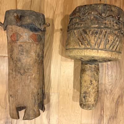 Genuine African Handcrafted Drums and Shaker Percussion Instruments (2 Hand Drums, 2 Shakers) image 3