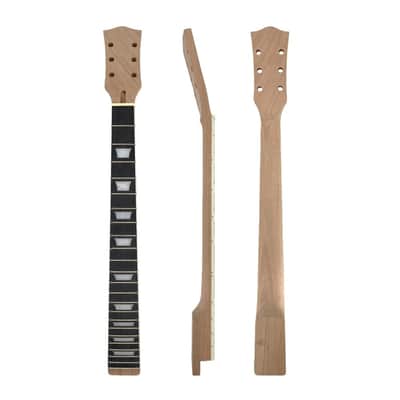 22 fret electric guitar neck 24.75 inch Mahogany wood Rosewood Fretboard white trapezoid inlay Unfinished image 1