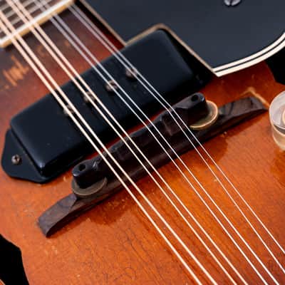 1948 Gibson EM-150 Vintage A-Style Electric Mandolin Sunburst w/ P-90, Case image 8