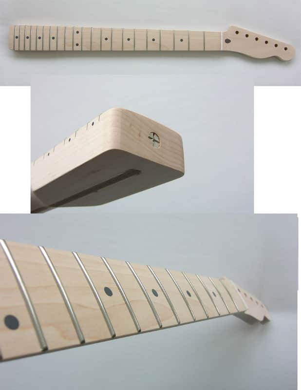 SALE* 1-Piece /Telecaster 21 JUMBO Frets/RAW Unfinished /Jumbo Frets/ Guitar Neck- Fits Fender/Warmoth TELE image 1