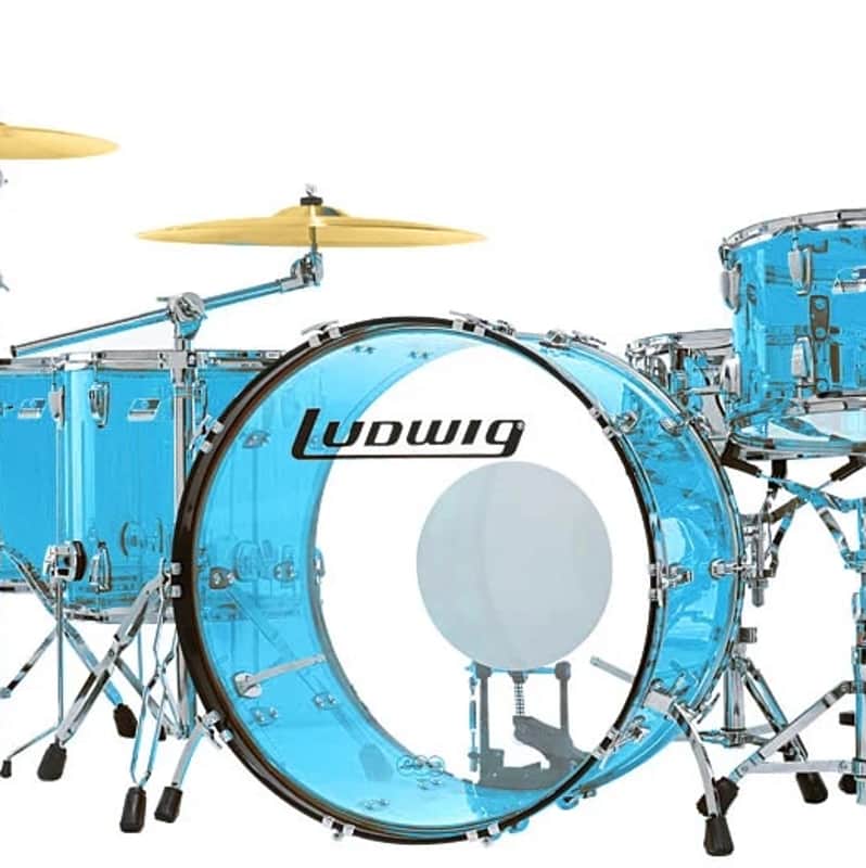 Ludwig Vistalite Blue ZEPP Set 5-piece Shell Pack 14/16/18/26/14S image 1