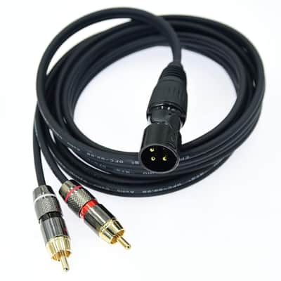 5ft XLR Male to 2 RCA Plug Y Splitter 1 XLR 3 Pin to Dual RCA Stereo Audio Cable Phono Duplicator Lead Adapter Connector Sound Card eq Microphone Cord 2 x Unbalanced(1 Pack) image 1