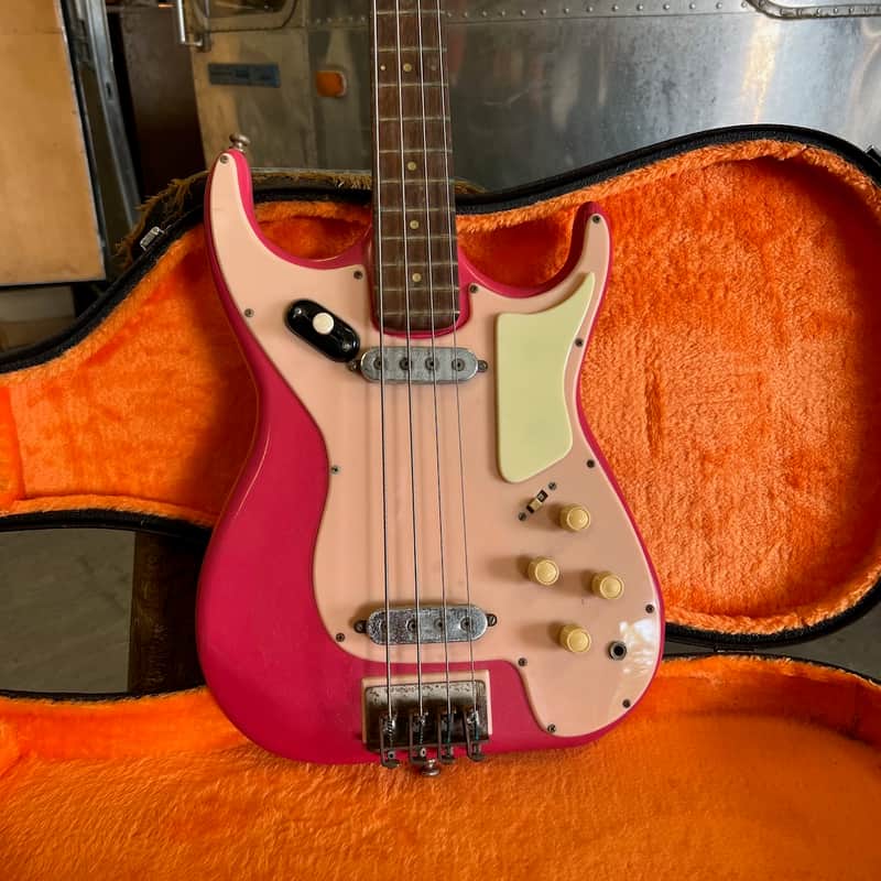 Vintage 1950s 1960s Burns London ‘Custom’ Pink Sonic Bass Guitar Ex. Bill Wyman *Ronnie Lane* image 1