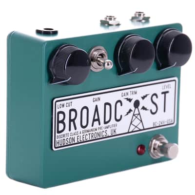 Hudson Electronics Broadcast 24 Volt Discrete Class-A Germanium Pre-Amplifier Effect Pedal, Turquoise Green image 3