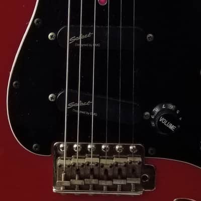 1987 Young Chang E10 Squier 1957 Reissue *Gorgeous Flame Maple Neck* Active EMG Select's W/ Awesome Red Light! Alder Body W/ Maple Cap and Back!- Torino Red image 4
