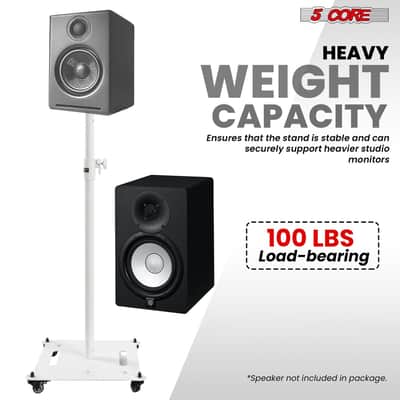 5 Core Speaker Stand Adjustable 61" Heavy Duty PA DJ Tripod Studio Monitor Stands image 3