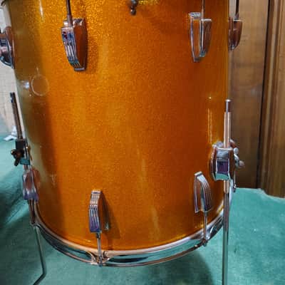 Ludwig No. 950 Classic 16x16" Floor Tom with Keystone Badge 1960 - 1968 - Gold Sparkle image 7