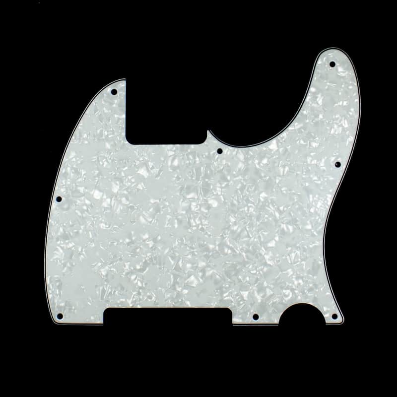 Replacement Tele Esquire Style Guitar pickguard ,4Ply White Pearloid image 1