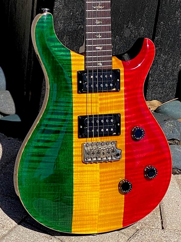 Paul Reed Smith Custom 24 "Rasta" 10 Top 1992 1 of 10 Mexi Flag finish made to Carlos Santana specs image 1