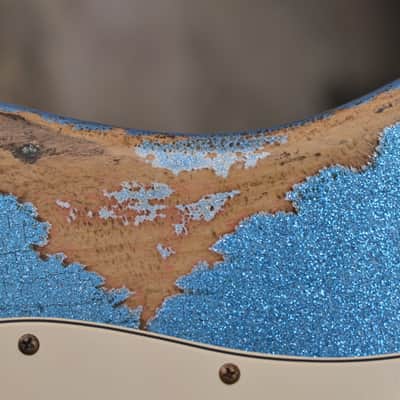 American Fender Stratocaster Relic Nitro Lil Bad Azz Blue Sparkle SSS-CS 69's image 16