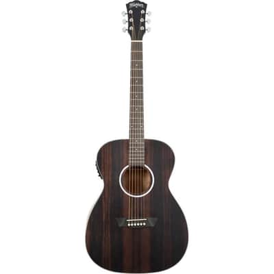 Washburn Deep Forest Folk Acoustic/Electric Guitar. Striped Ebony, New, Free Shipping  DFEFE-U image 12