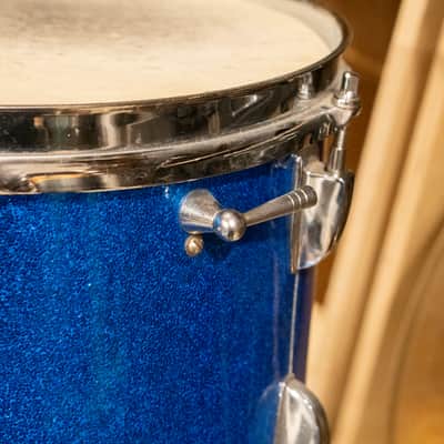 Ludwig 12/15/18" Mixed Era Drum Set - 1960s Blue Sparkle image 20