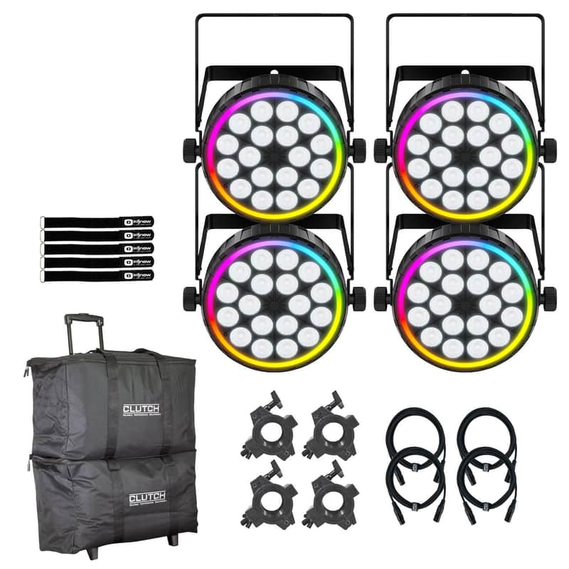 Chauvet DJ FX Par 6 Compact RGBW Wash LED DMX Effect Par Light Fixture 4 Pack image 1