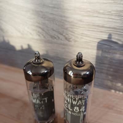 Very rare 1959 1962 PHILIPS MINIWATT AMPEREX  el84 6bq5 matched pair rx3 rx4 made in Austria great Mullard alternative for  Vox ac15 Marshall Echolette image 4
