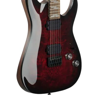 Schecter Omen Elite-6 Electric Guitar Black Cherry Burst image 9