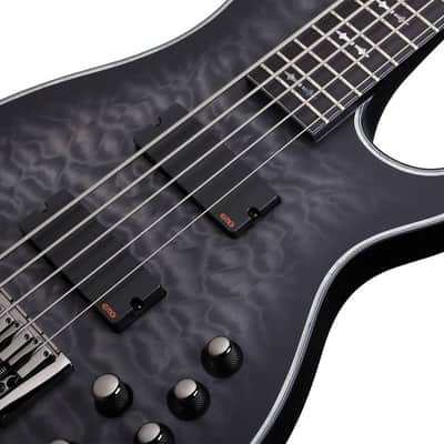 Schecter Hellraiser Extreme-5 See-Thru Black Satin STBLS New 5-String Electric Bass Guitar + GIG BAG image 3