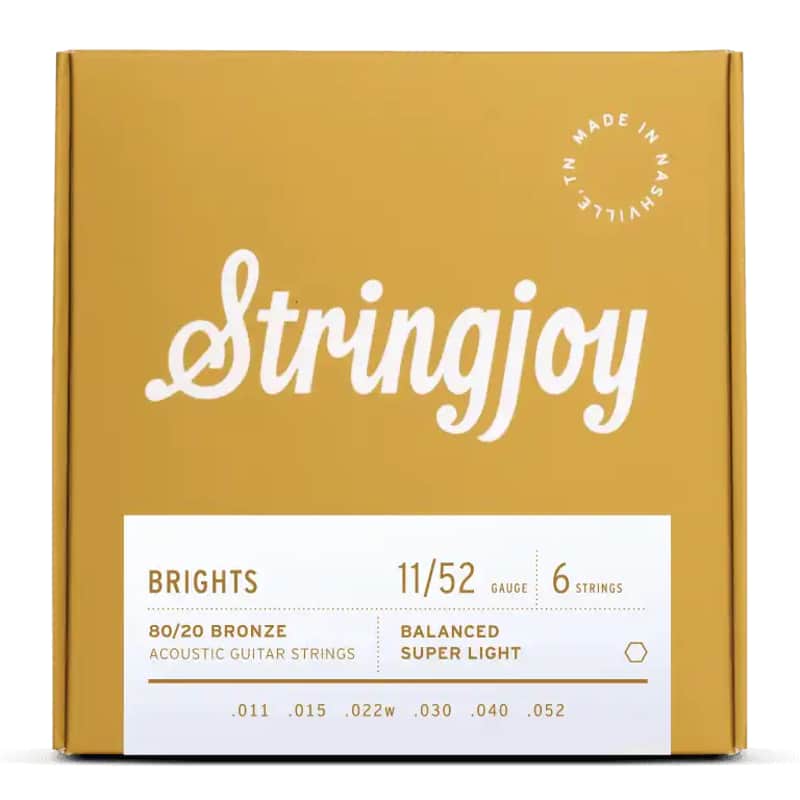Stringjoy Brights 80/20 Bronze Acoustic Guitar Strings | 11-52 (Balanced Super Light) image 1