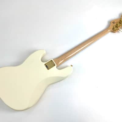 Squier Jazz Bass 40th Anniversary Gold Edition 2022 Olympic White image 4