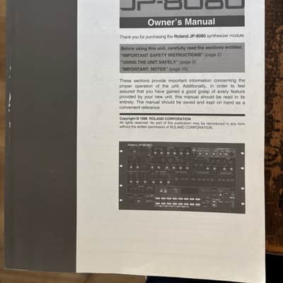 Roland JP-8080 1998 - paper