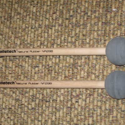 ONE pair new (with packaging) Malletech NR29B Mallets (Xylo / Bell / Miramba Mallets):  Natural Rubber, Hard, 1 & 1/8" Round Dark Grey Heads //  Birch Handles (from around 2019) Made in USA image 6