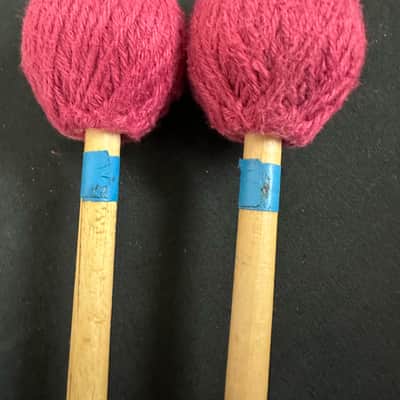 VINTAGE Percussion Construction Marimba Mallets, Red-Medium, 1 Pair - VERY GOOD image 4