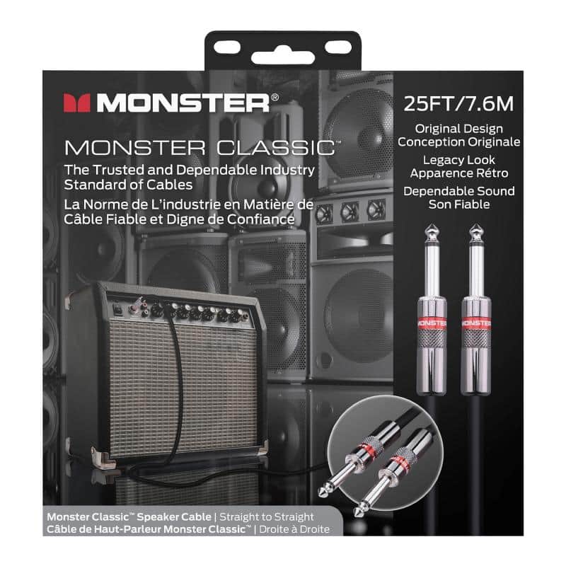 Monster Classic, Speaker 25 ft/7.6m - straight 1/4" plugs (600505) - Black image 1