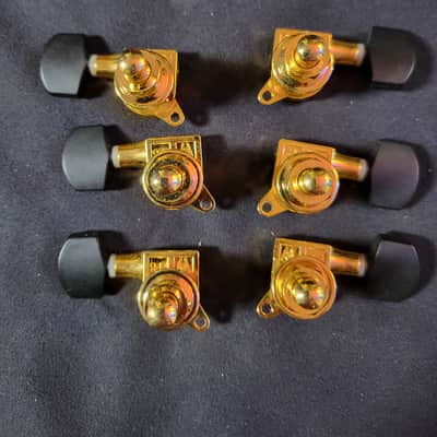 Unbranded 3 A Side Guitar Tuners Black / Gold image 1