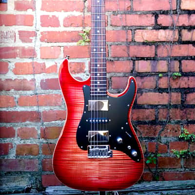 Tom Anderson Drop Top Classic, Natural Red Burst w/ Binding image 2