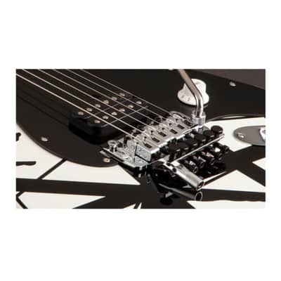 EVH Striped Series 6 String Electric Guitar White with Black Stripes image 7