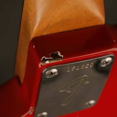 Fender Musicmaster II refinished string-thru modification 1966 Red image 16