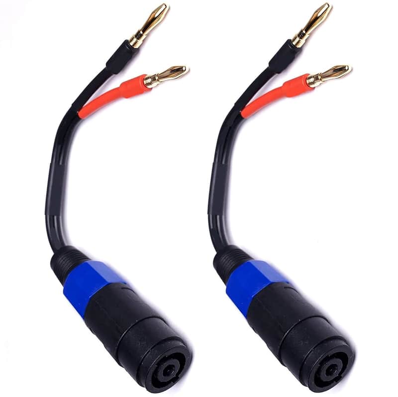 Banana Plug to Female Speakon Speaker Adapter Cable 12AWG - 2 Pack (4mm Banana) image 1