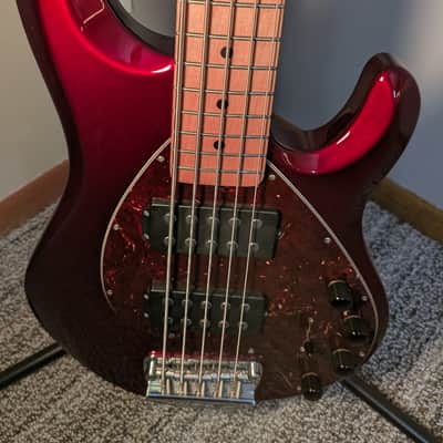 Ernie Ball Music Man StingRay 5 HH with Maple Fretboard 1999 - 2018 - Candy Apple Red image 12