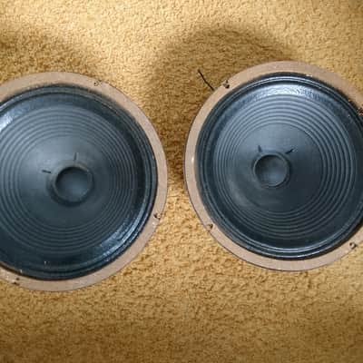 RARE Celestion matching pair 1969  Pre-ROLA Greenback T1234 G12H 30 watt 8 ohm pulsonic cones image 1