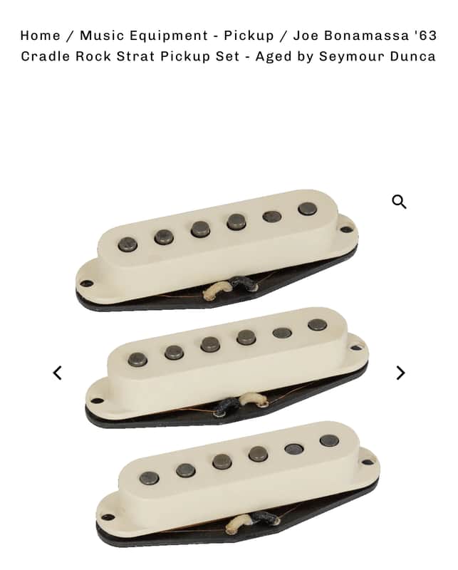 Joe Bonamassa Signature ‘63 Cradle Rock  Strat Pickup Set 2023 - 1st Run - Aged White image 1