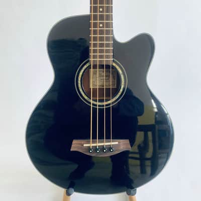 Ibanez AEB-10BBE-BK 4 String Acoustic Bass in Black, Spruce Top, Mahogany Body image 1