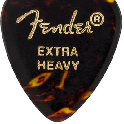 Fender 451 Shape Picks, Shell, Extra Heavy, 12 Count - Tortoise Shell