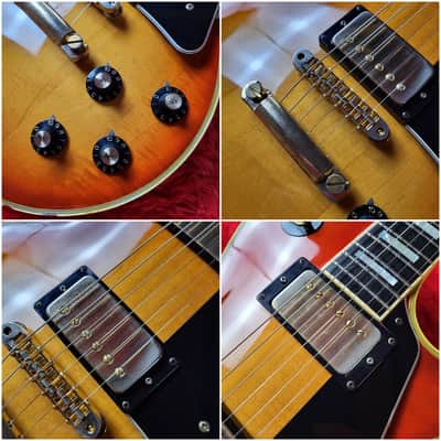 Rare - Aria Pro II LC-800 1977 - Cherry Sunburst - Les Paul Custom - Ebony Fretboard & Mother Of Pearl Inlays - Made In Japan - MIJ image 4