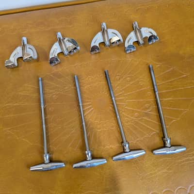 Pearl Hoshino MIJ Slingerland Torpedo Copy Bass Drum Tension Rods and Claws (x4) 1960s image 6