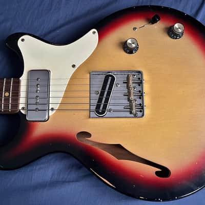 Double Cut LP Telecaster Thinline Sunburst - Nitro Relic Hybrid Guitar + Case image 3