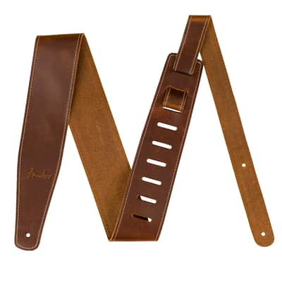 Fender Broken-In Leather Strap, Tan, 2.5'' image 1