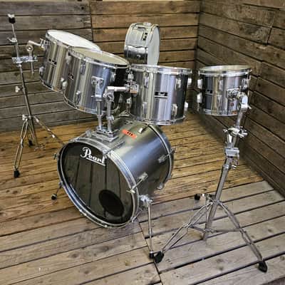 Drum Kit Pearl Export, Brushed Chrome 1980s USED! RKPXV050325 image 1