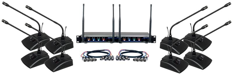 VocoPro Digital-Conference-8 Eight Channel UHF Wireless Conference Microphone System image 1